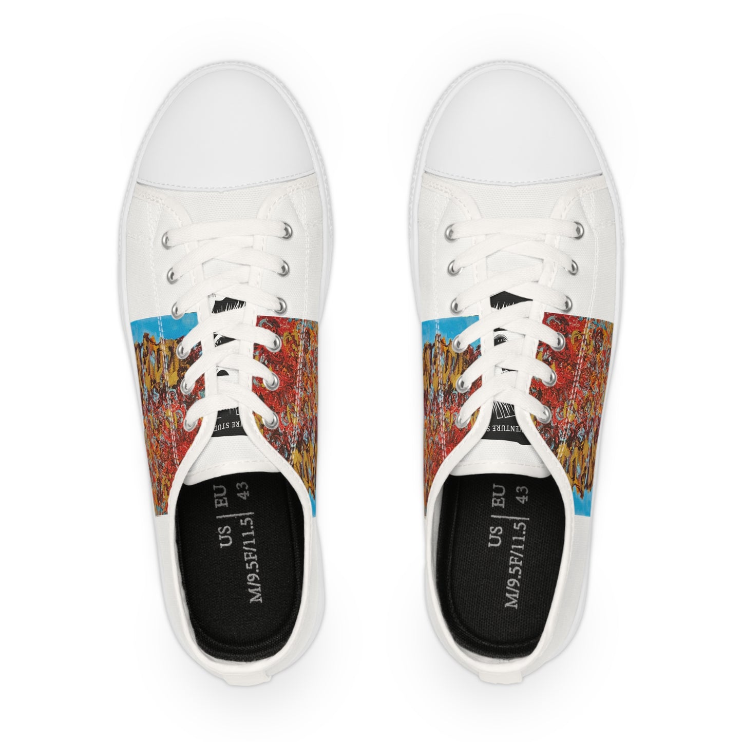 Vibrant Artistic Sneakers for Men, Unique Casual Footwear, Comfortable Everyday Shoes, Gift for Art Lovers, Stylish Low Tops