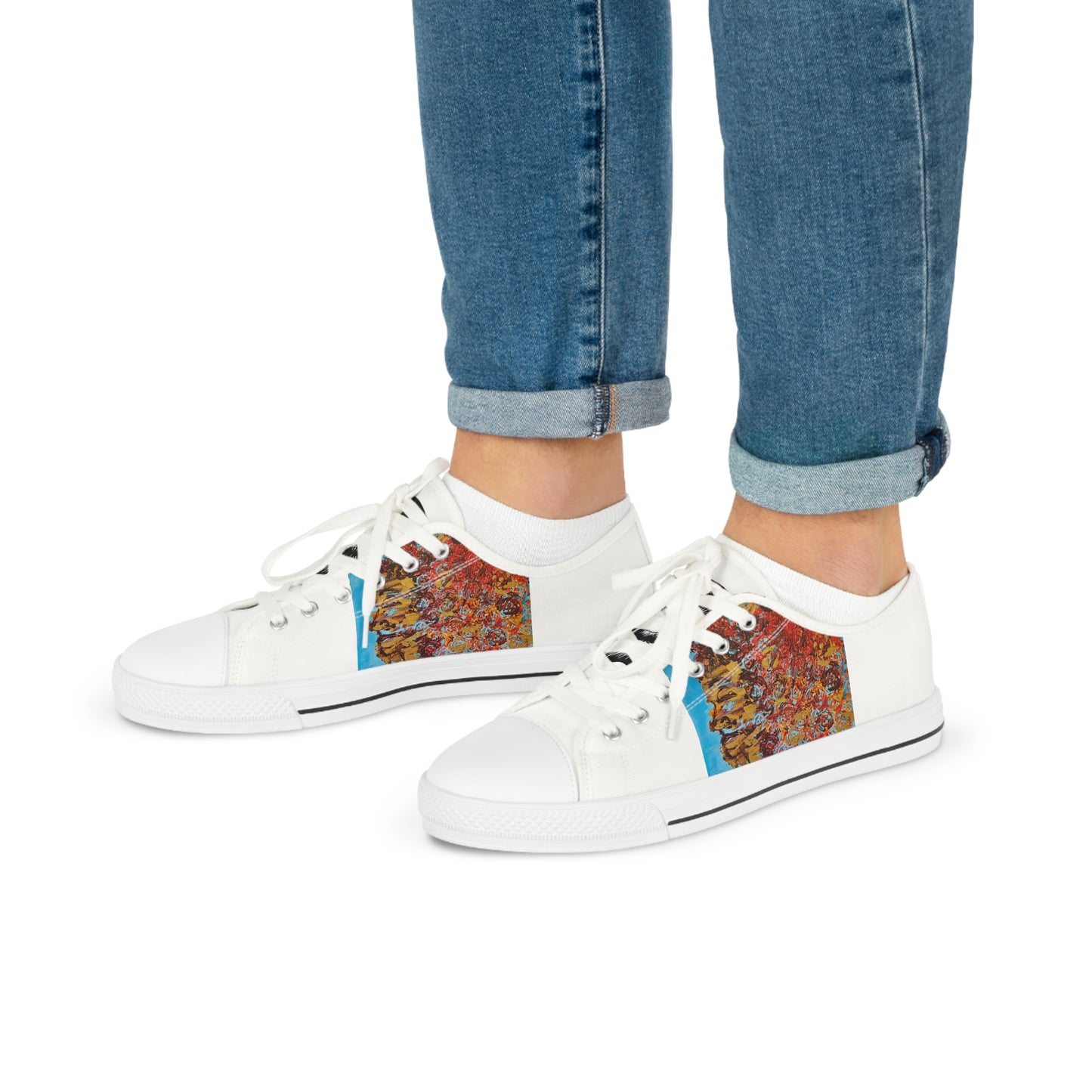 Vibrant Artistic Sneakers for Men, Unique Casual Footwear, Comfortable Everyday Shoes, Gift for Art Lovers, Stylish Low Tops