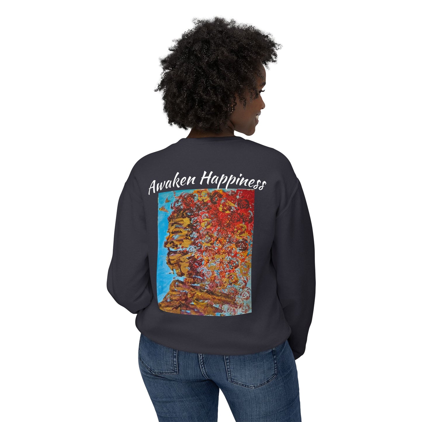 Original Great Pyramid Design With Sky Face On The Back Artistic Unisex Crewneck Sweatshirt, Aesthetic Apparel for Nature Lovers, Cozy Streetwear, Art Vibe Sweater