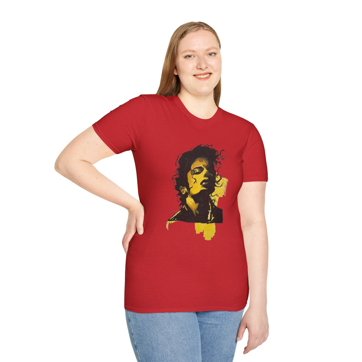 Mike's Light Portrait Graphic T-Shirt M. Jackson hand drawn illustration