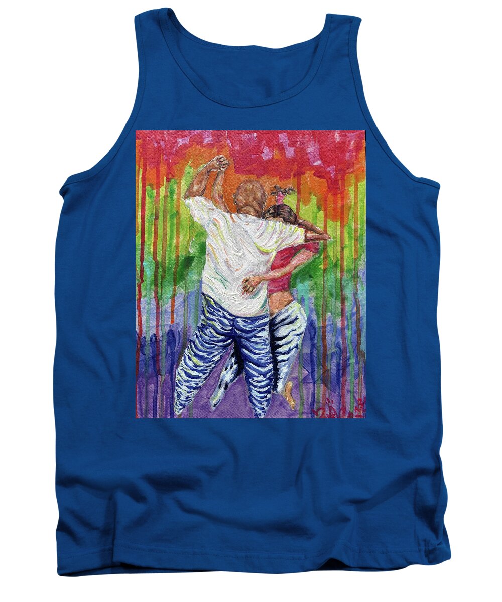 Couple Dancing with Rainbow Backdrop - Tank Top
