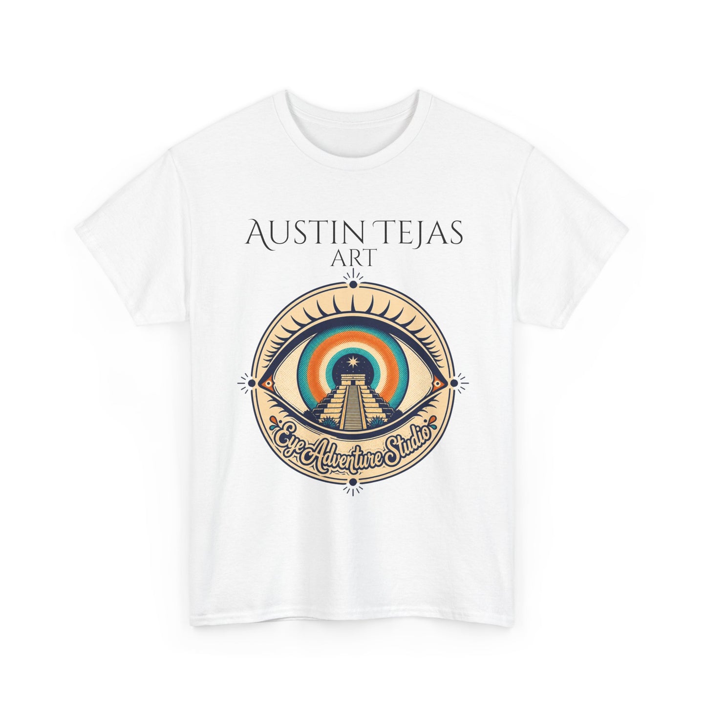Mayan Pyramid Sunset Art Tee — "Austin Tejas Art" Graphic T-Shirt