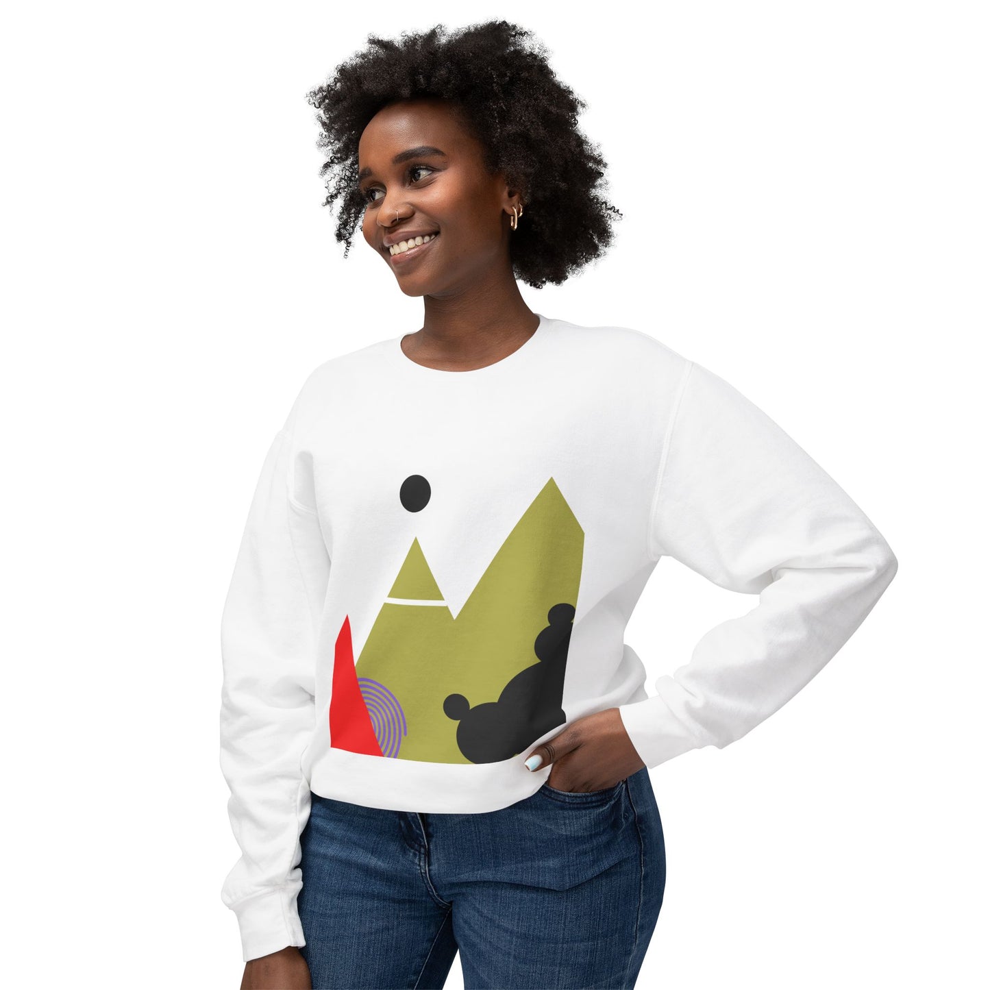 Original Great Pyramid Design With Sky Face On The Back Artistic Unisex Crewneck Sweatshirt, Aesthetic Apparel for Nature Lovers, Cozy Streetwear, Art Vibe Sweater