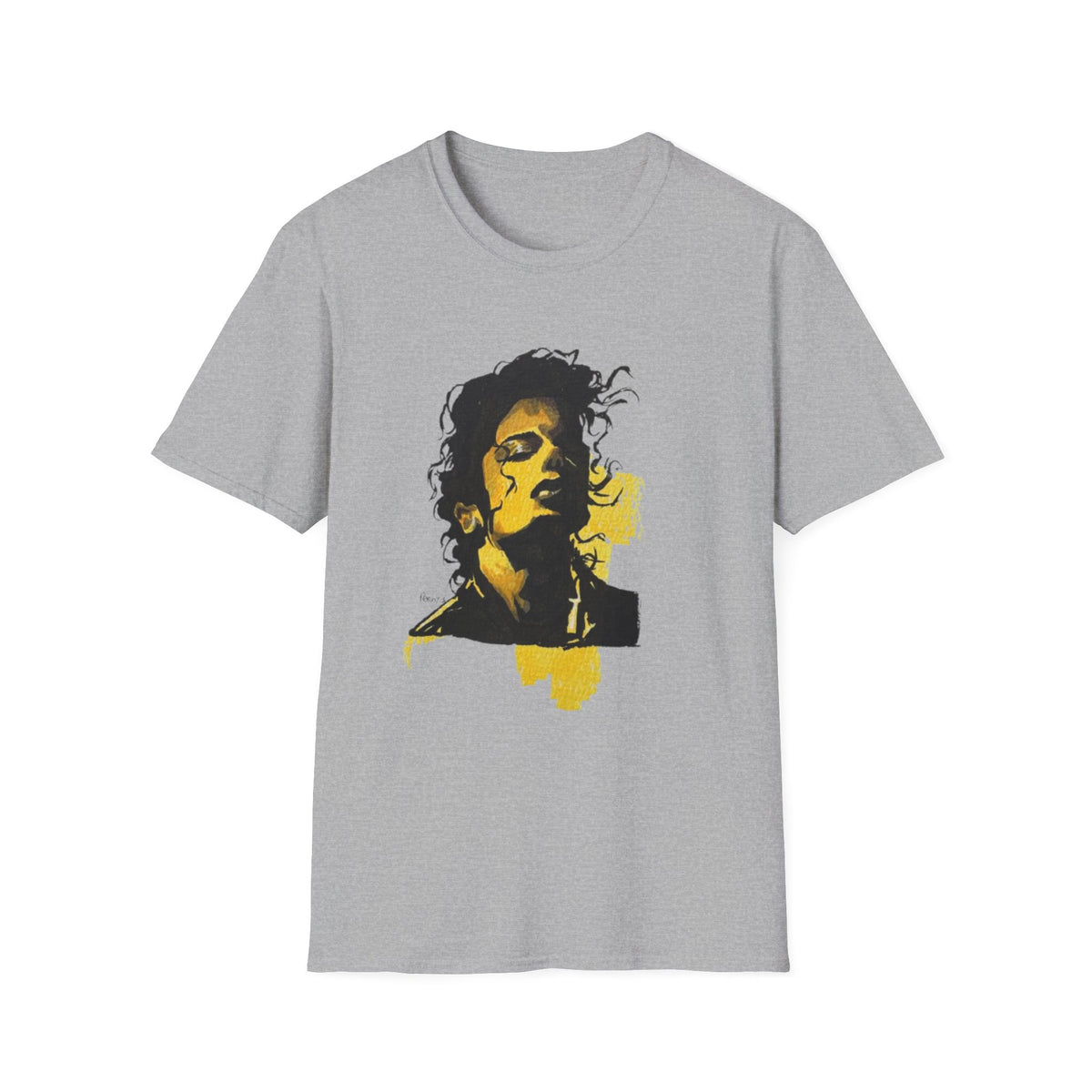 Mike's Light Portrait Graphic T-Shirt M. Jackson hand drawn illustration