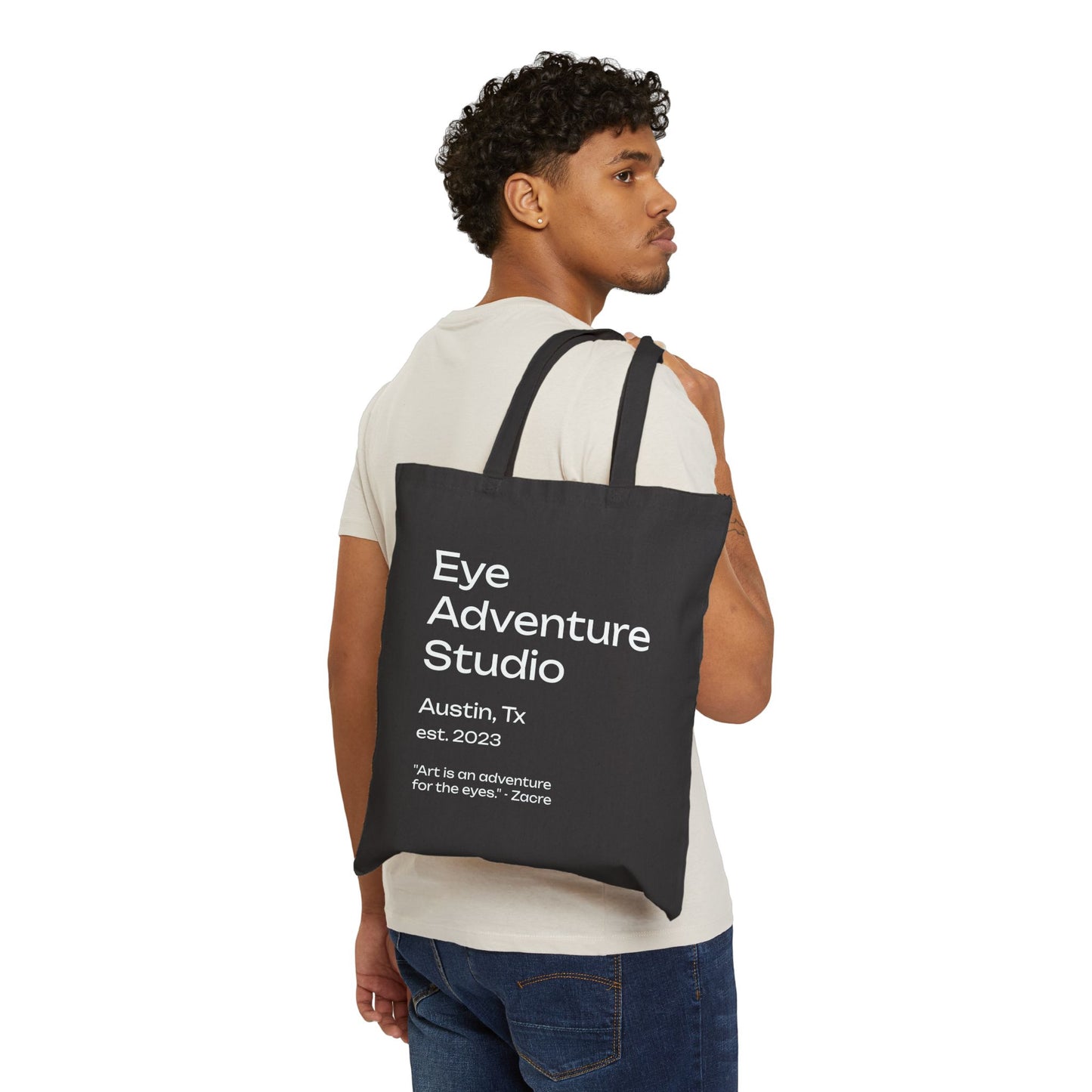 Tiger Art Canvas Tote Bag — "Tiger got your tongue." 'Eye Adventure Studio' Printed Cotton Shopper