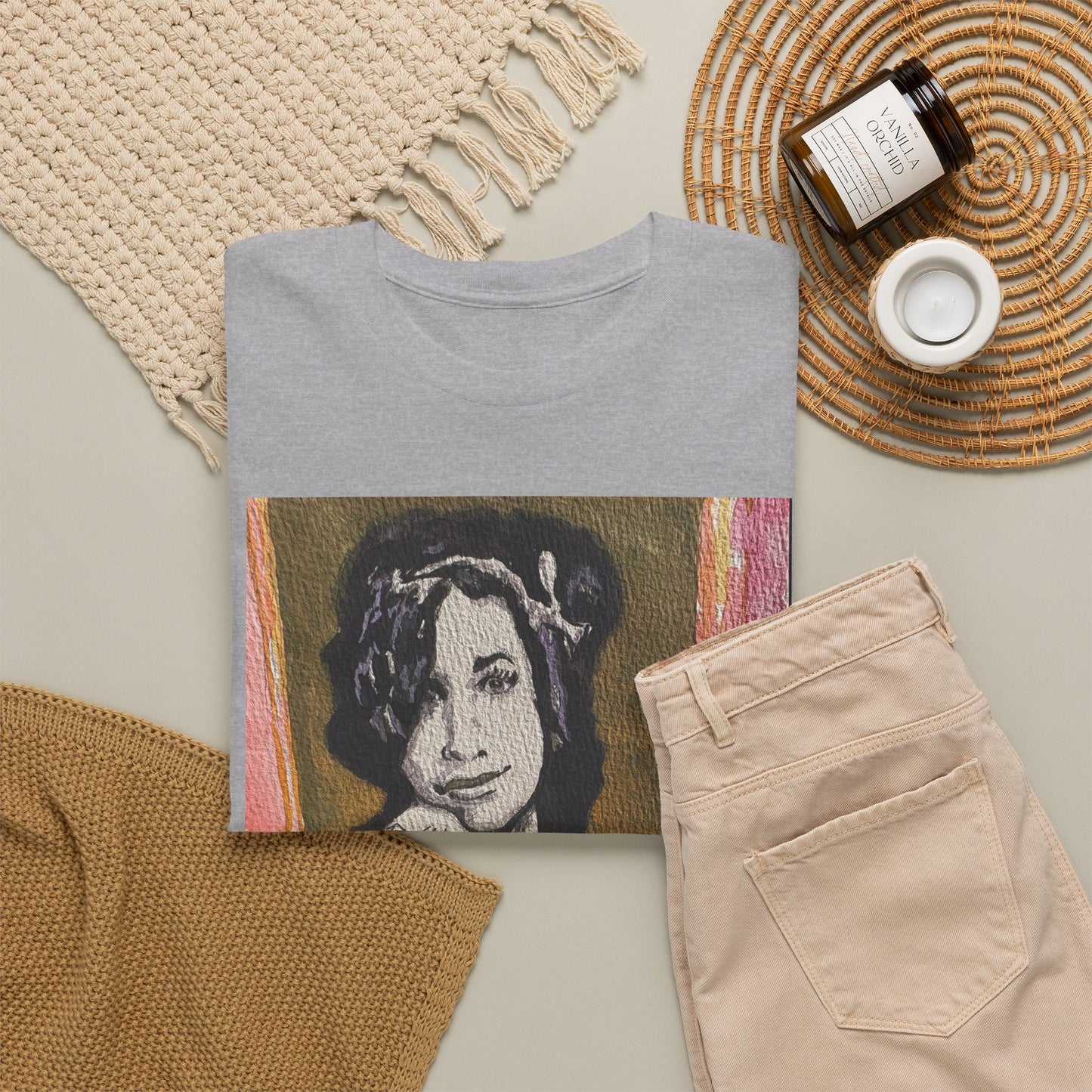 Camden Queen Amy W. Portrait Art Tee — Watercolor Painted Amy W. Hand-Drawn Tattooed Woman Graphic T-Shirt