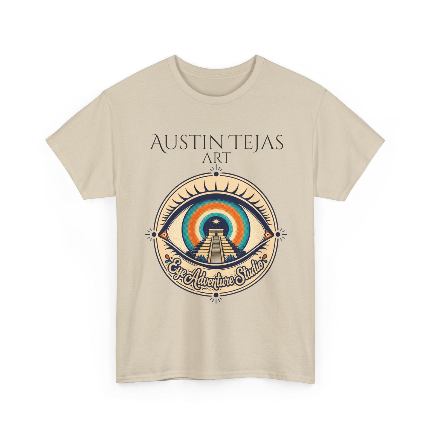Mayan Pyramid Sunset Art Tee — "Austin Tejas Art" Graphic T-Shirt