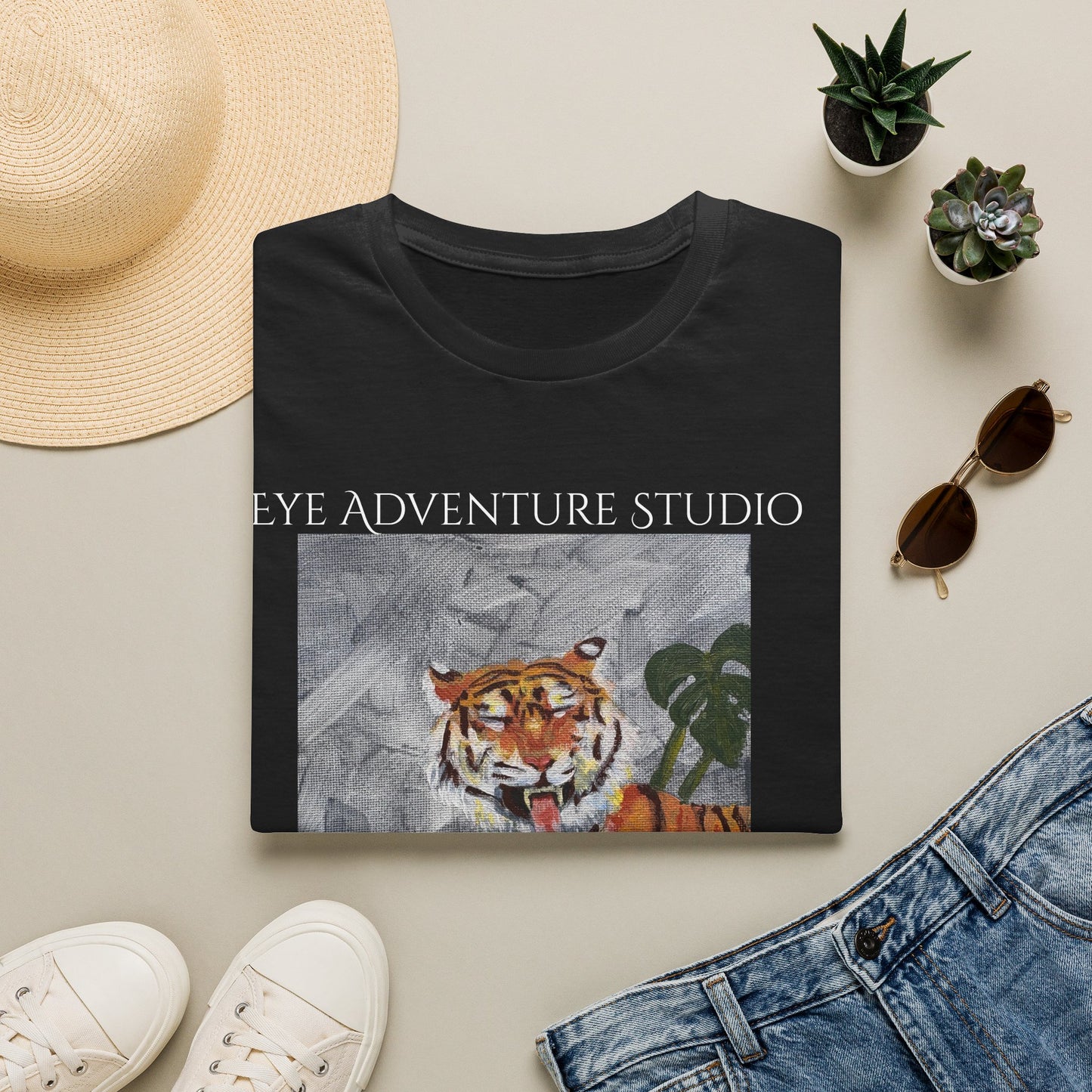 Tiger Art T‑Shirt — 'Eye Adventure Studio' Graphic Tee