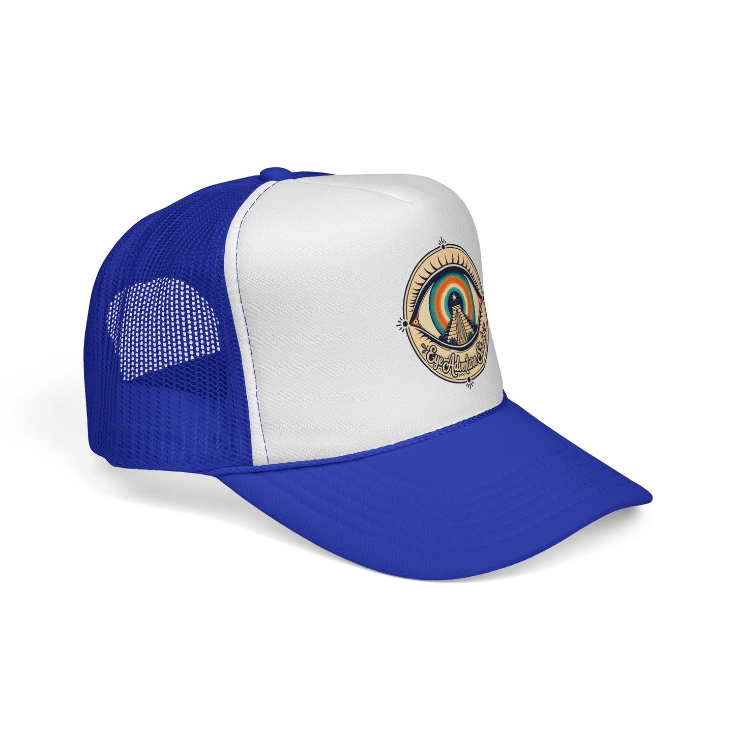 Eye Adventure Studio “Eye of the feminine creator” Eye Graphic Trucker Cap — Monochrome Vintage Eye Illustration Hat