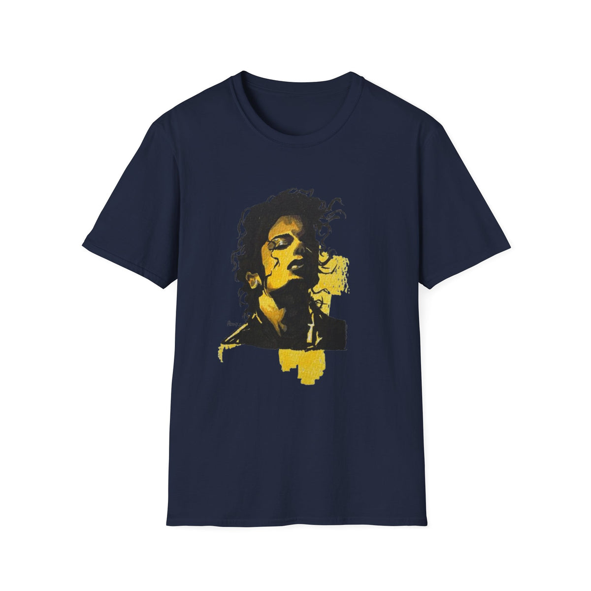 Mike's Light Portrait Graphic T-Shirt M. Jackson hand drawn illustration
