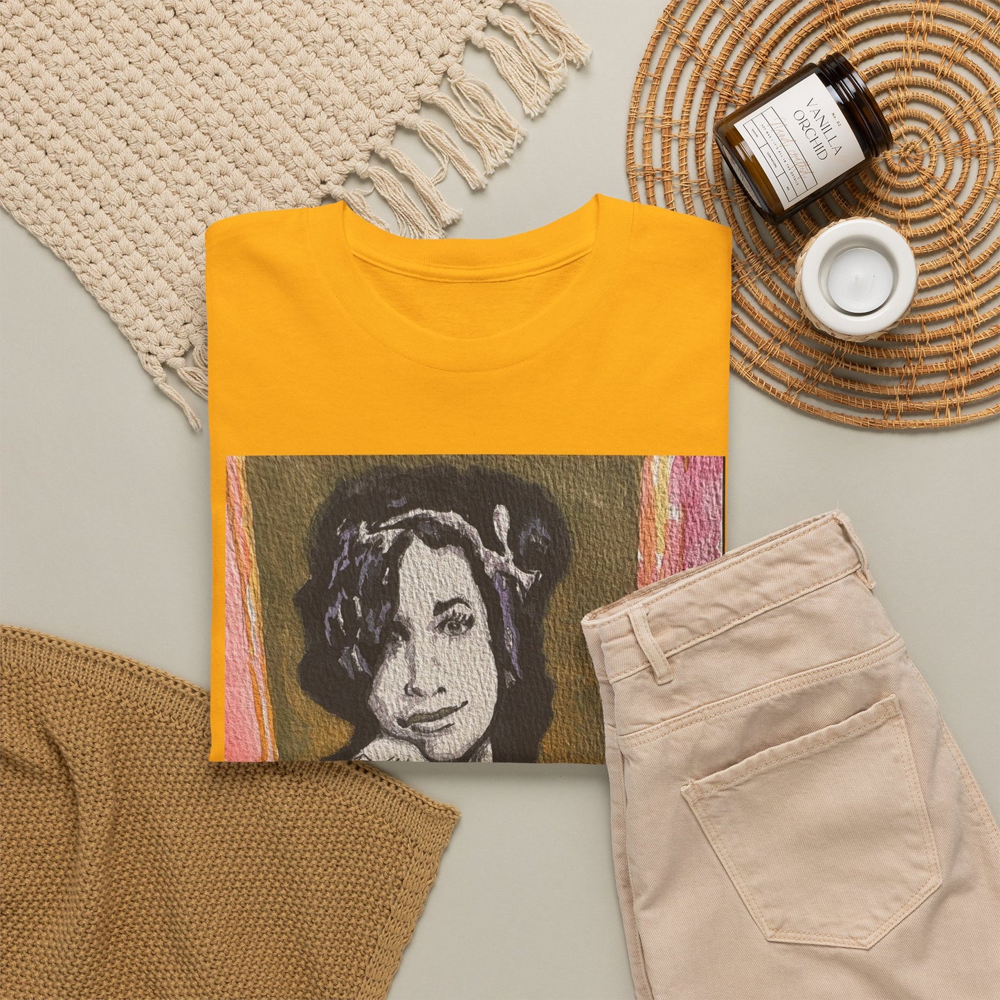 Camden Queen Amy W. Portrait Art Tee — Watercolor Painted Amy W. Hand-Drawn Tattooed Woman Graphic T-Shirt