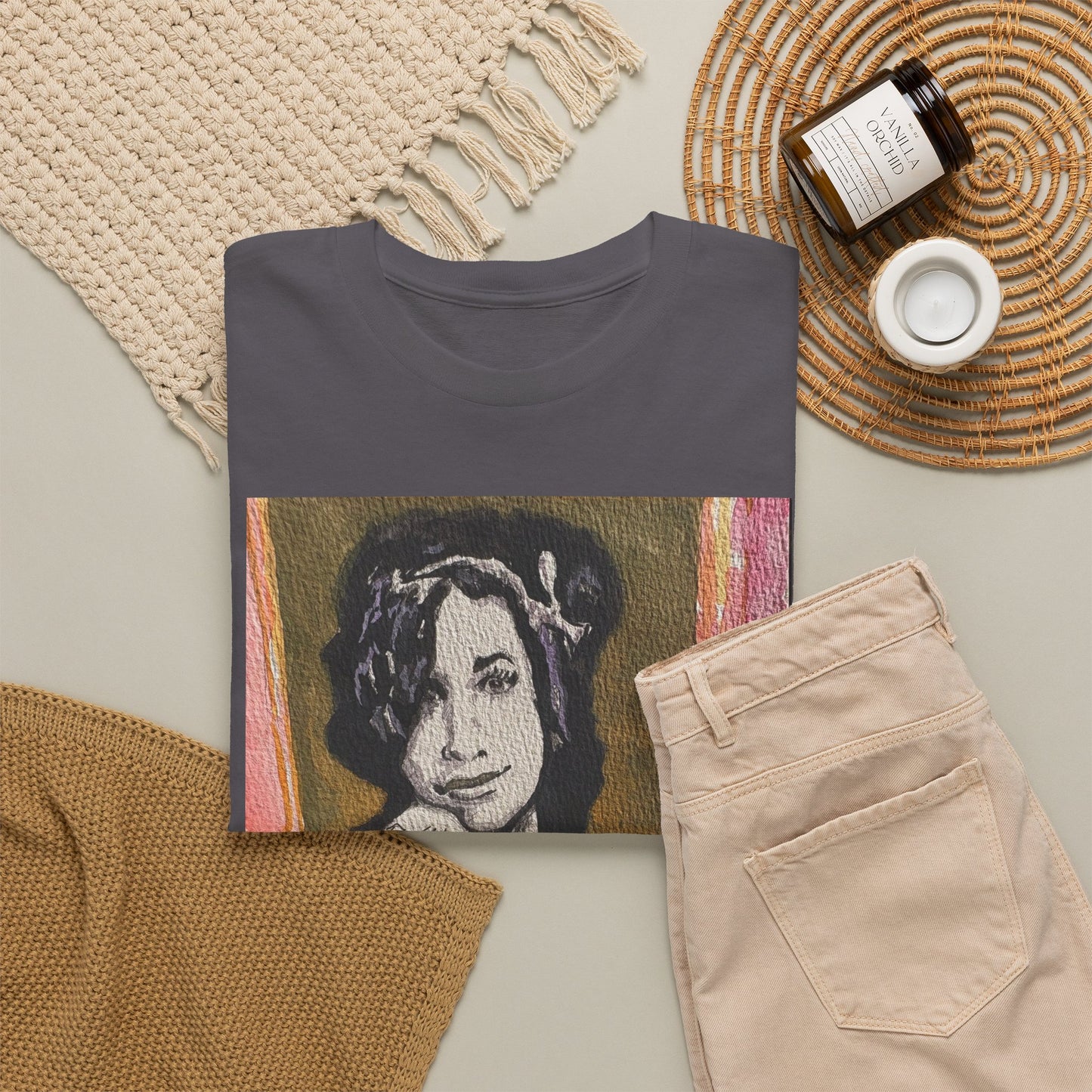 Camden Queen Amy W. Portrait Art Tee — Watercolor Painted Amy W. Hand-Drawn Tattooed Woman Graphic T-Shirt