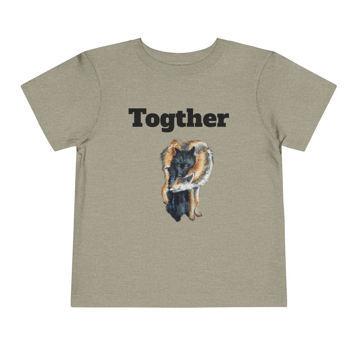 Toddler Tee — 'Together' Wolves Hug Design