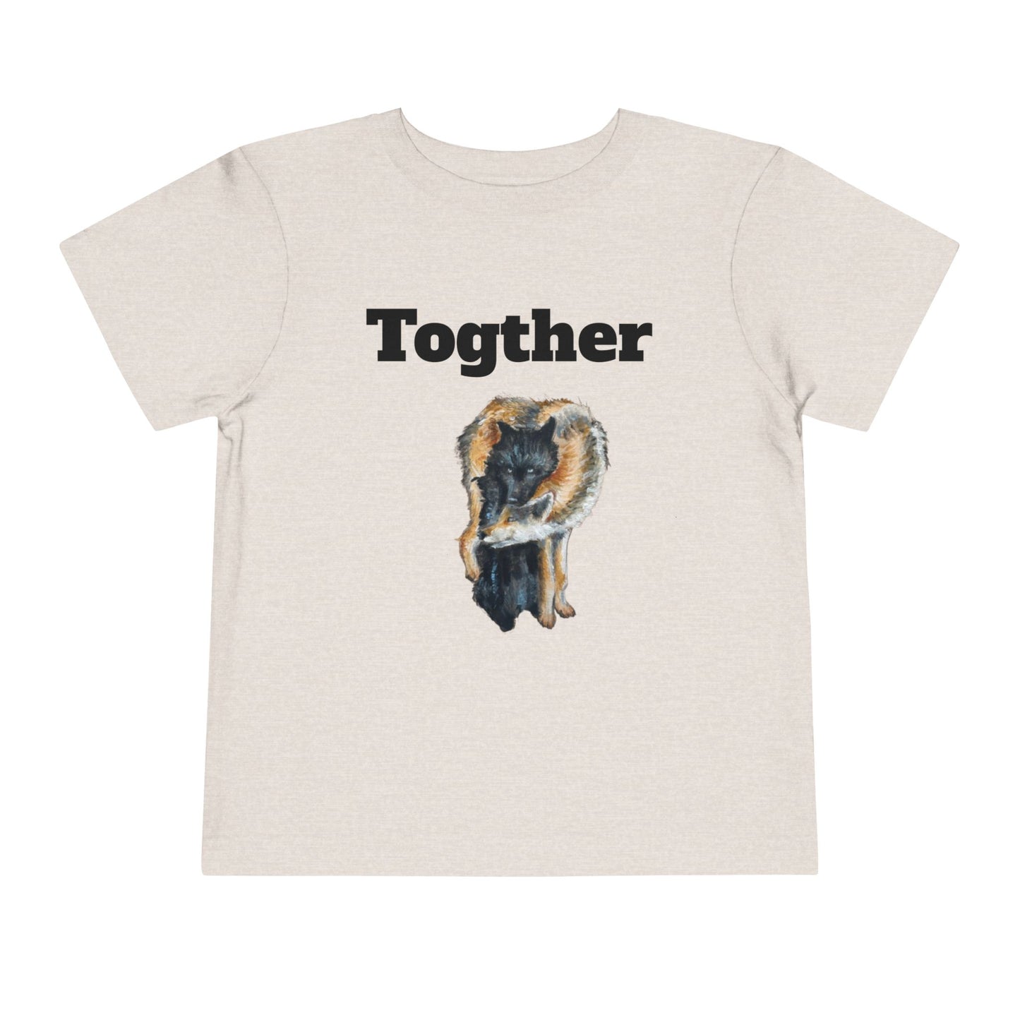 Toddler Tee — 'Together' Wolves Hug Design