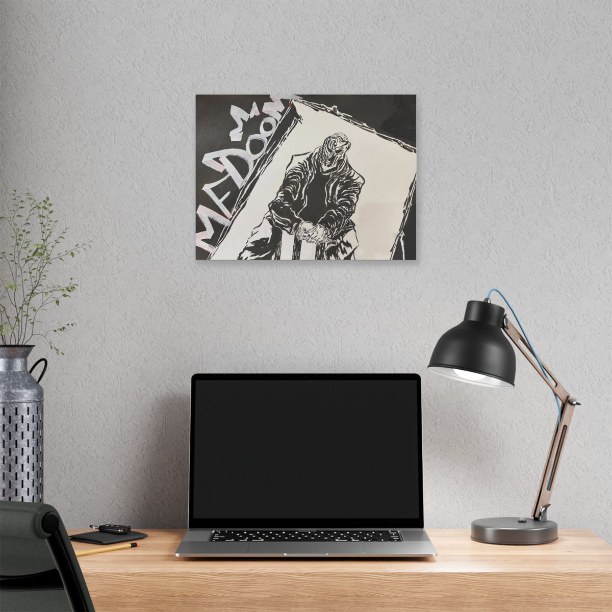 M.F D.O.O.M Watercolor and Japanese Illustration Print on Canvas