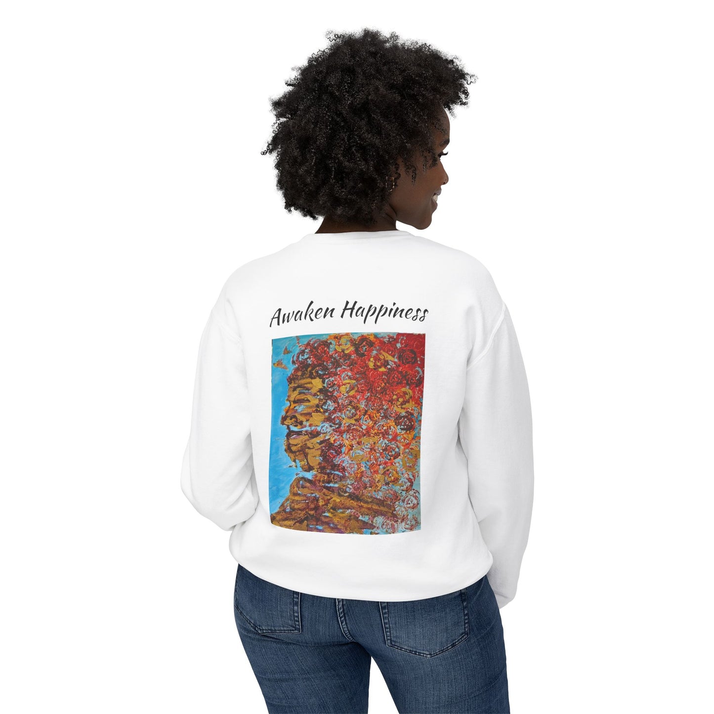 Original Great Pyramid Design With Sky Face On The Back Artistic Unisex Crewneck Sweatshirt, Aesthetic Apparel for Nature Lovers, Cozy Streetwear, Art Vibe Sweater