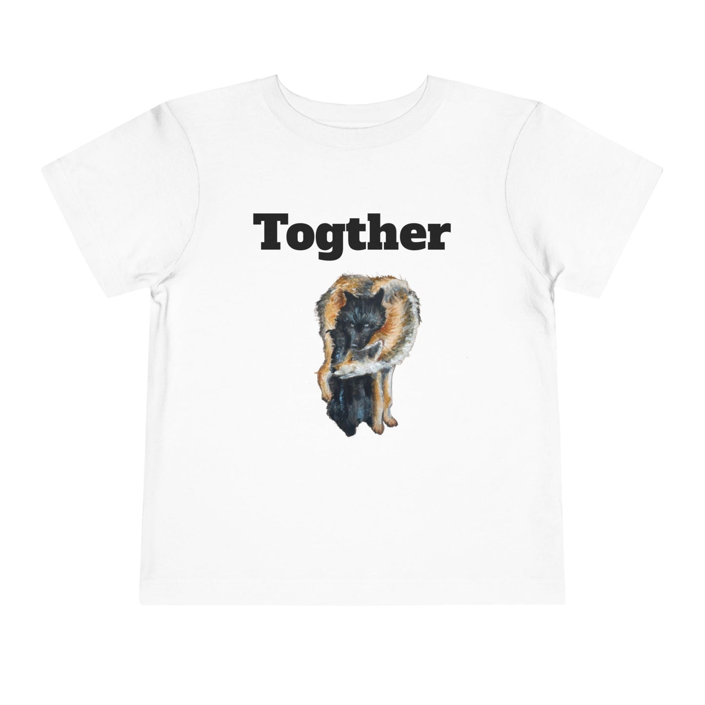 Toddler Tee — 'Together' Wolves Hug Design