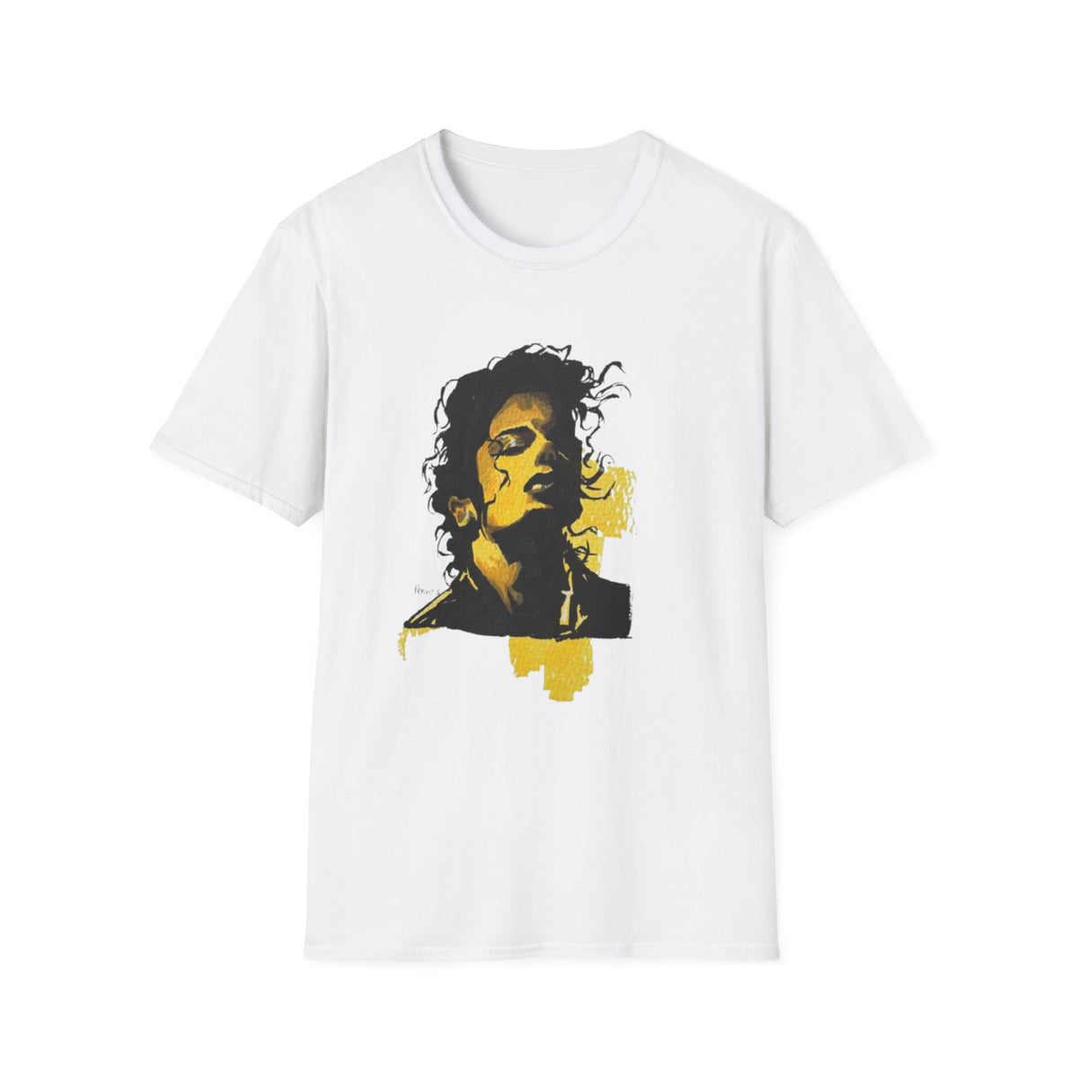Mike's Light Portrait Graphic T-Shirt M. Jackson hand drawn illustration