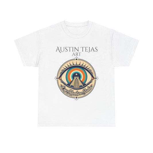 Mayan Pyramid Sunset Art Tee — "Austin Tejas Art" Graphic T-Shirt