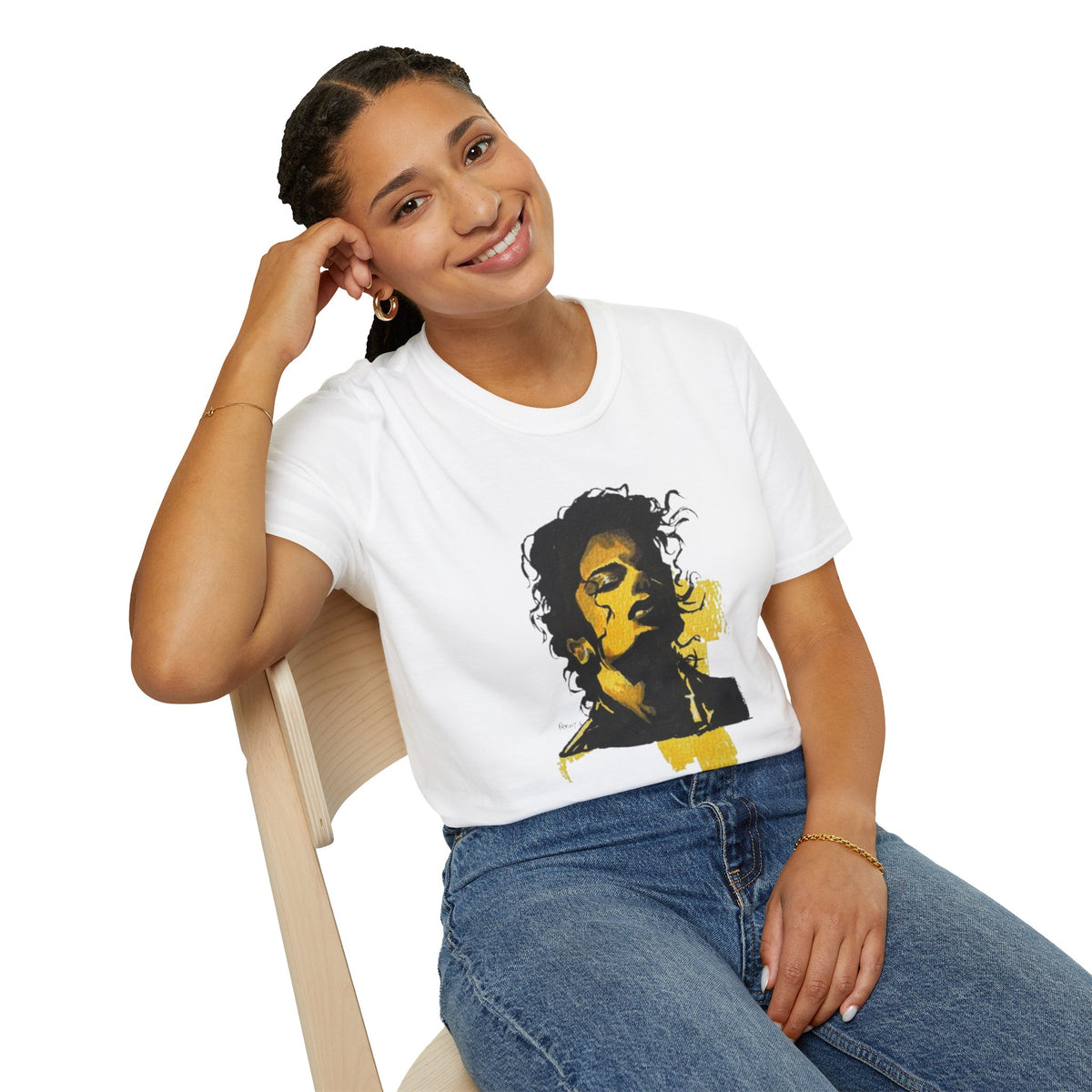 Mike's Light Portrait Graphic T-Shirt M. Jackson hand drawn illustration