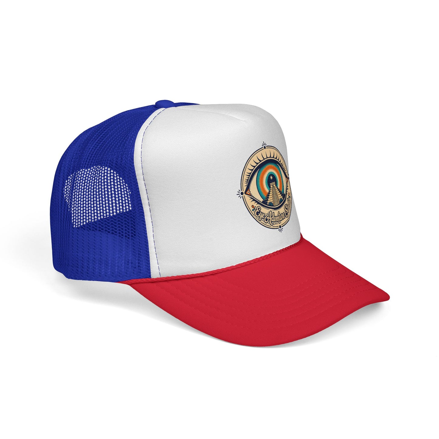Eye Adventure Studio “Eye of the feminine creator” Eye Graphic Trucker Cap — Monochrome Vintage Eye Illustration Hat