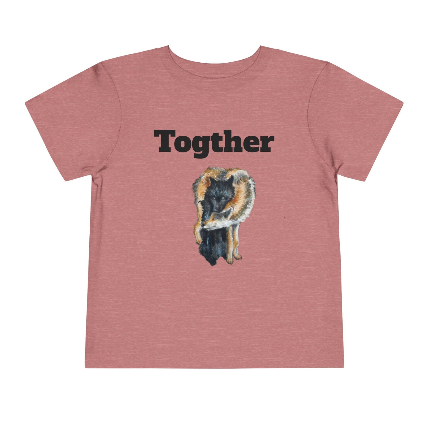 Toddler Tee — 'Together' Wolves Hug Design