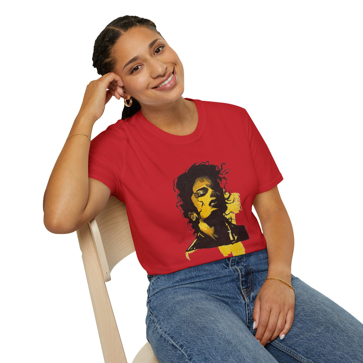 Mike's Light Portrait Graphic T-Shirt M. Jackson hand drawn illustration