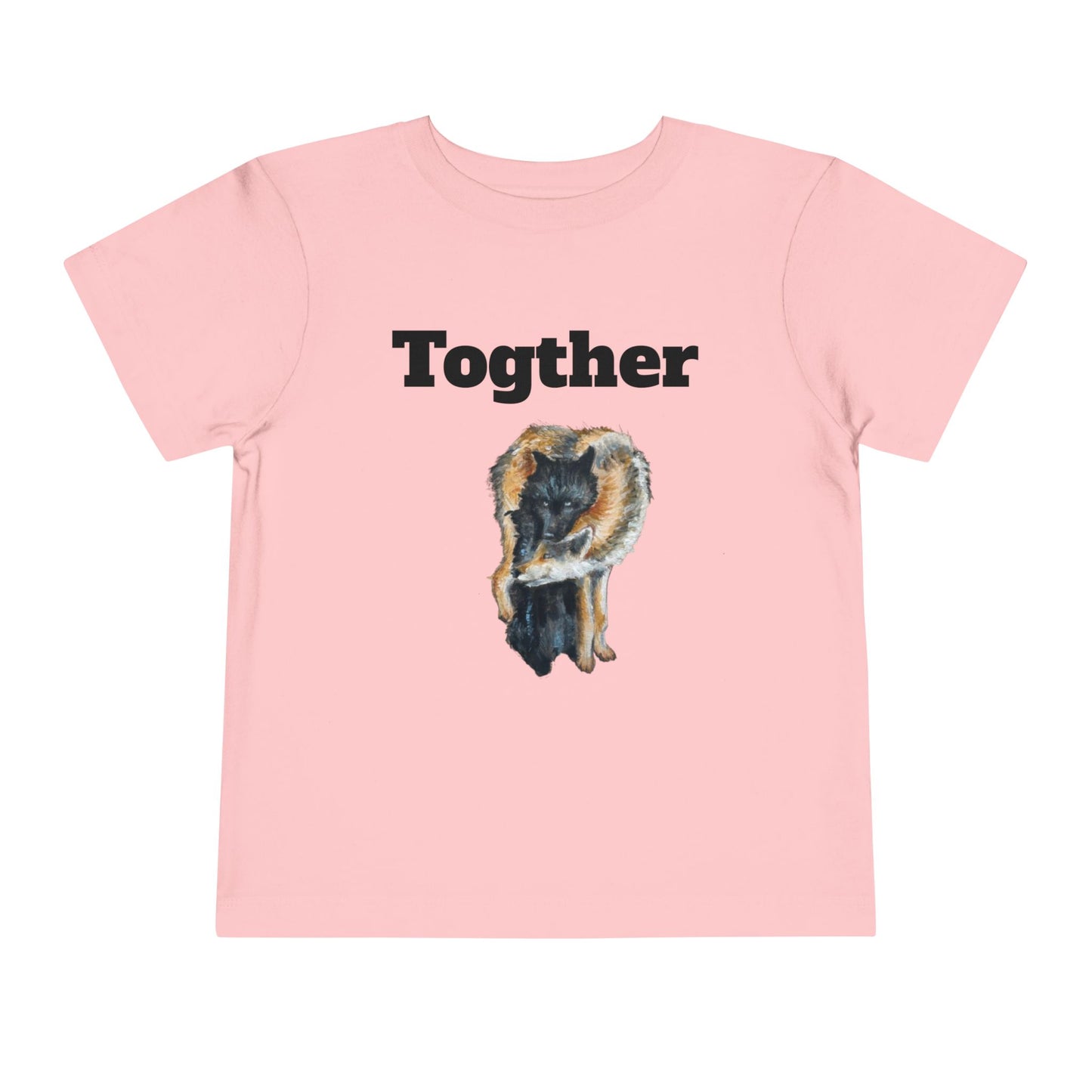 Toddler Tee — 'Together' Wolves Hug Design