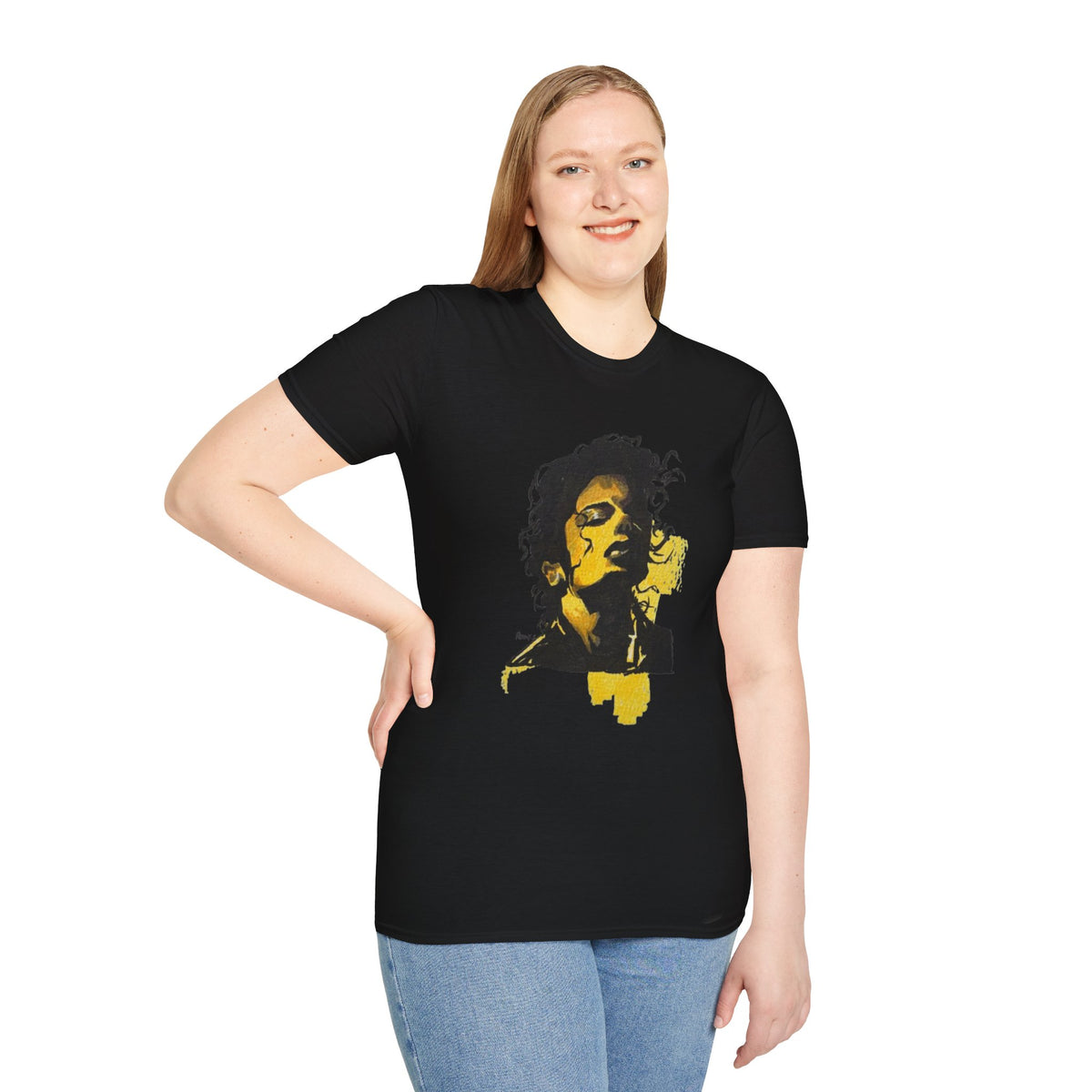 Mike's Light Portrait Graphic T-Shirt M. Jackson hand drawn illustration