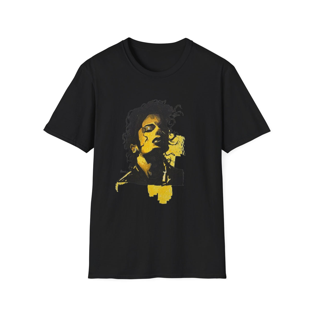 Mike's Light Portrait Graphic T-Shirt M. Jackson hand drawn illustration
