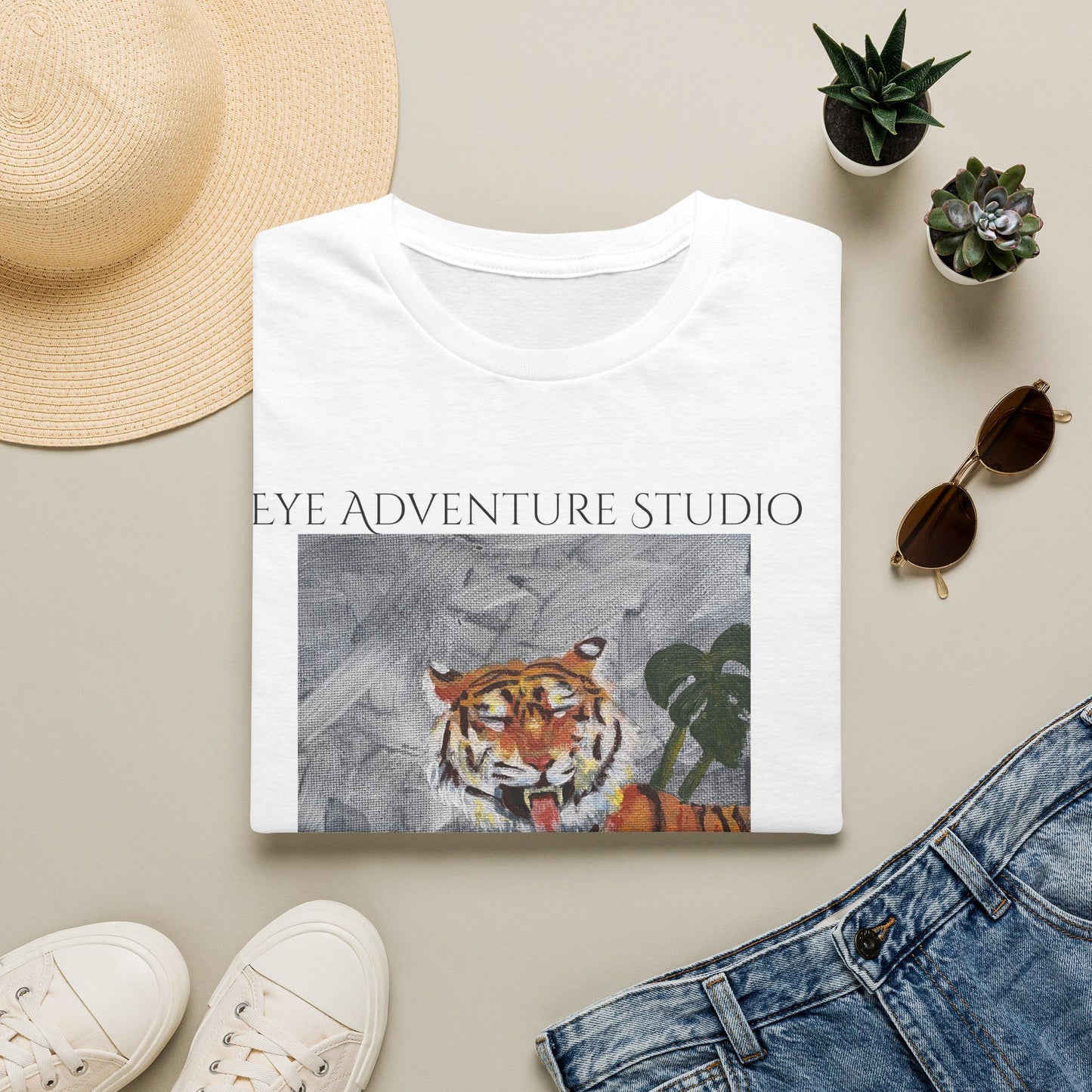 Tiger Art T‑Shirt — 'Eye Adventure Studio' Graphic Tee