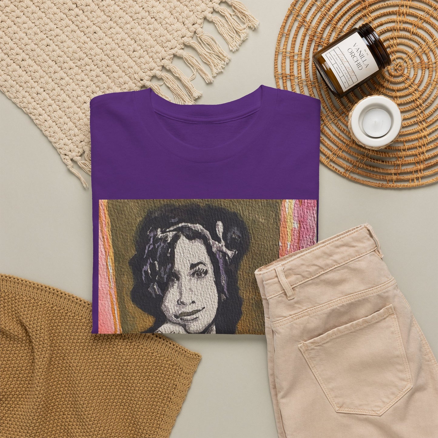 Camden Queen Amy W. Portrait Art Tee — Watercolor Painted Amy W. Hand-Drawn Tattooed Woman Graphic T-Shirt
