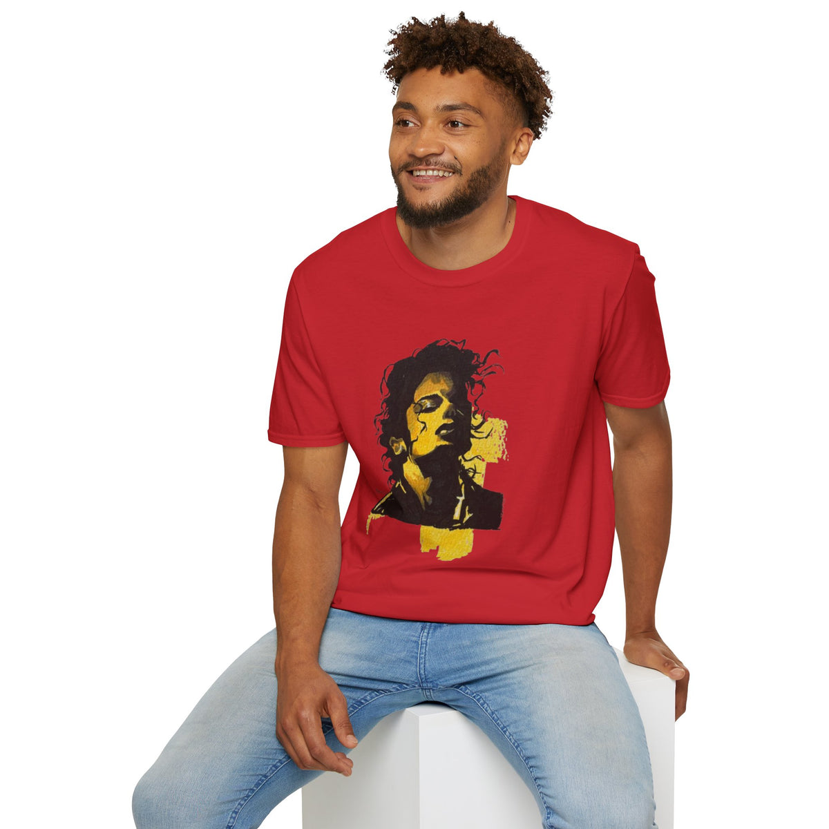 Mike's Light Portrait Graphic T-Shirt M. Jackson hand drawn illustration