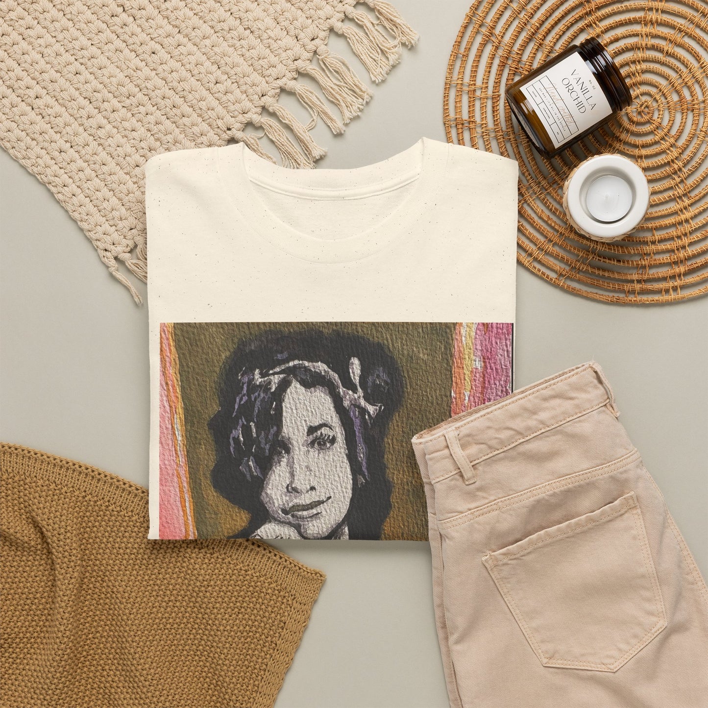 Camden Queen Amy W. Portrait Art Tee — Watercolor Painted Amy W. Hand-Drawn Tattooed Woman Graphic T-Shirt