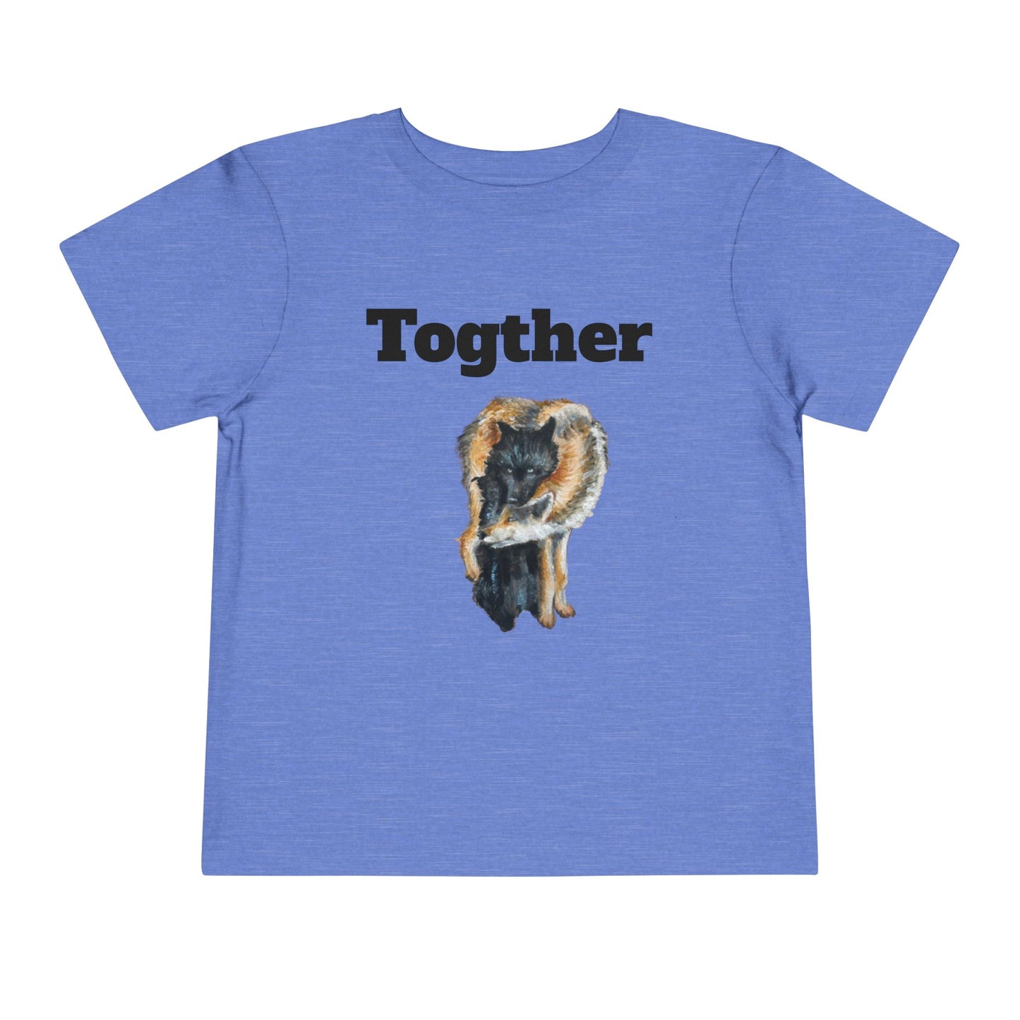 Toddler Tee — 'Together' Wolves Hug Design