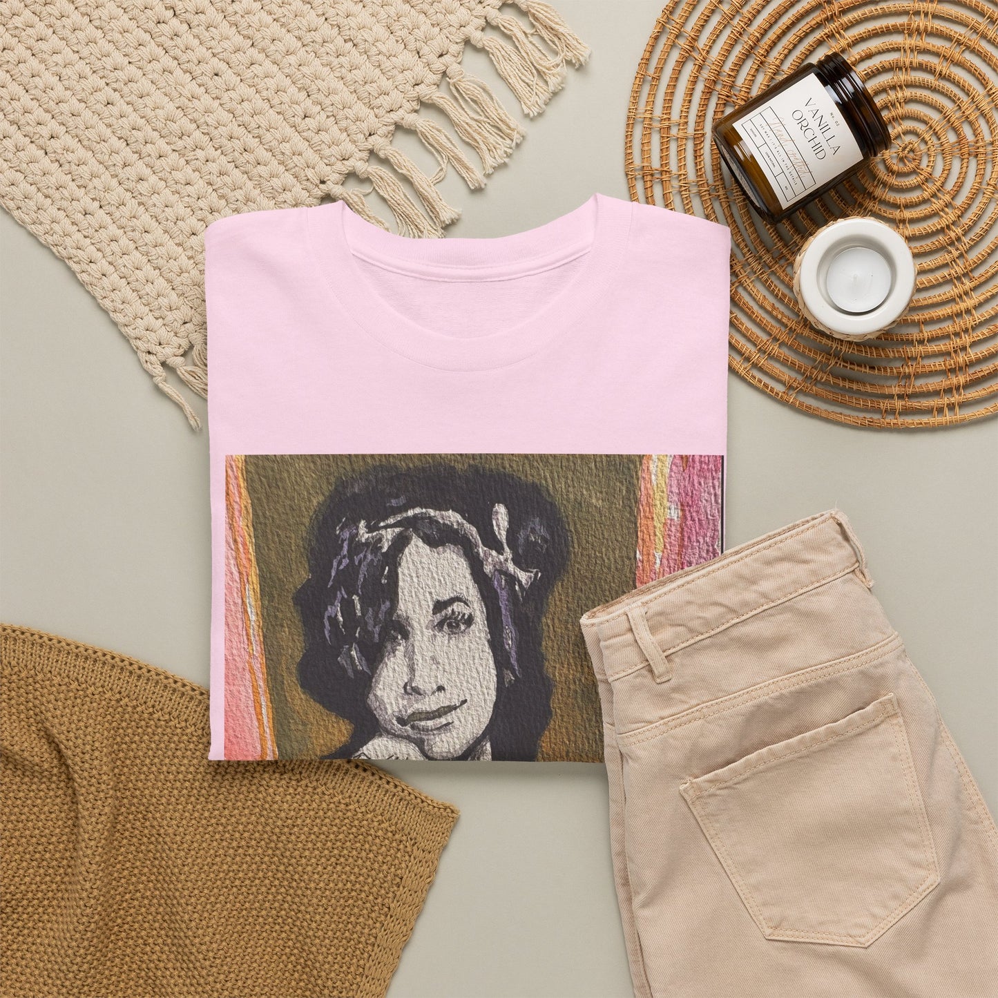 Camden Queen Amy W. Portrait Art Tee — Watercolor Painted Amy W. Hand-Drawn Tattooed Woman Graphic T-Shirt