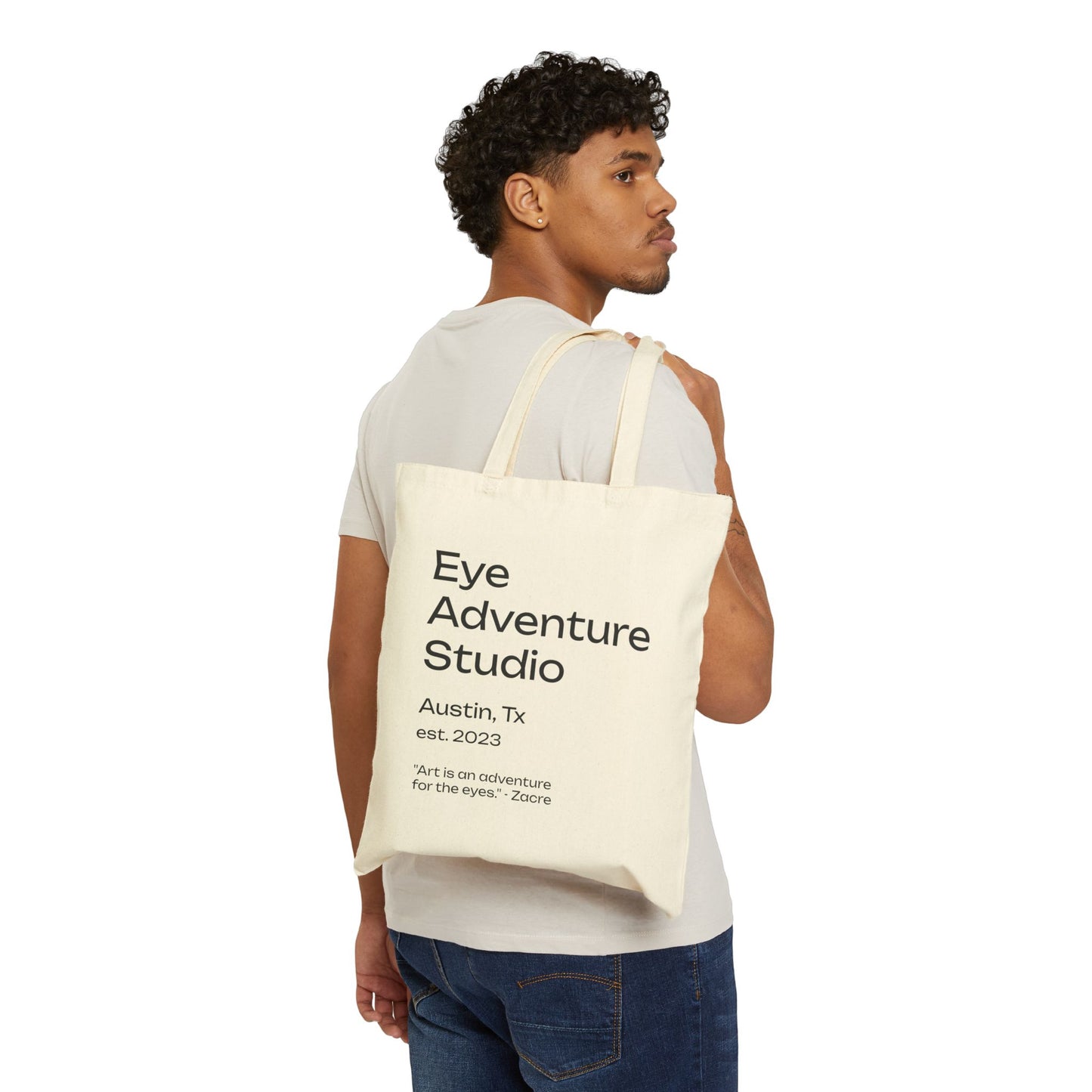 Tiger Art Canvas Tote Bag — "Tiger got your tongue." 'Eye Adventure Studio' Printed Cotton Shopper