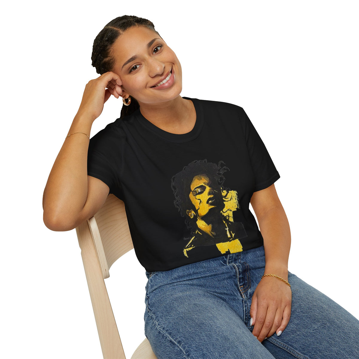 Mike's Light Portrait Graphic T-Shirt M. Jackson hand drawn illustration
