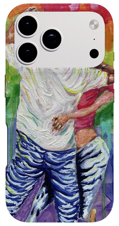 Couple Dancing with Rainbow Backdrop - Phone Case