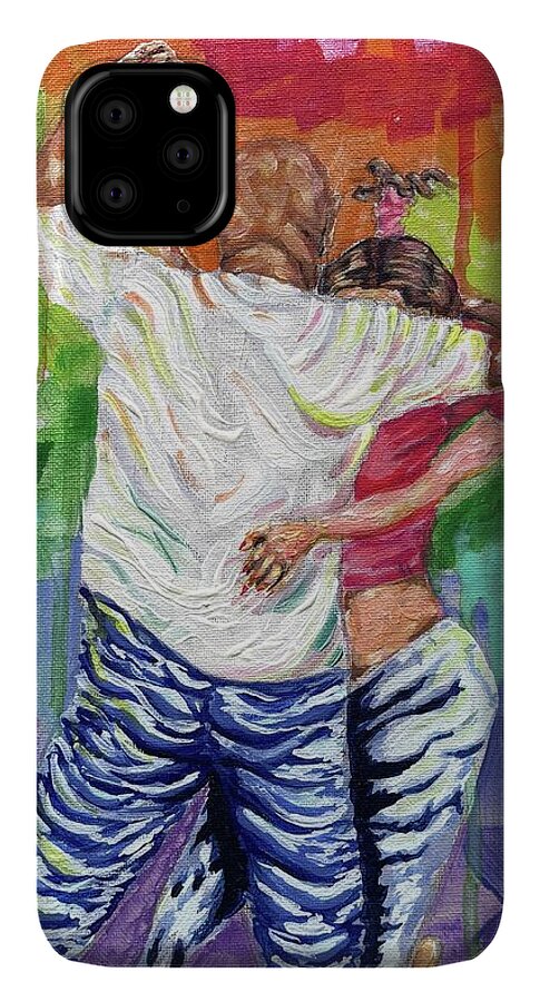 Couple Dancing with Rainbow Backdrop - Phone Case