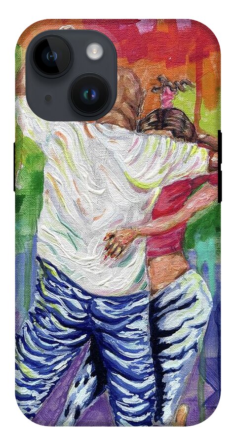 Couple Dancing with Rainbow Backdrop - Phone Case