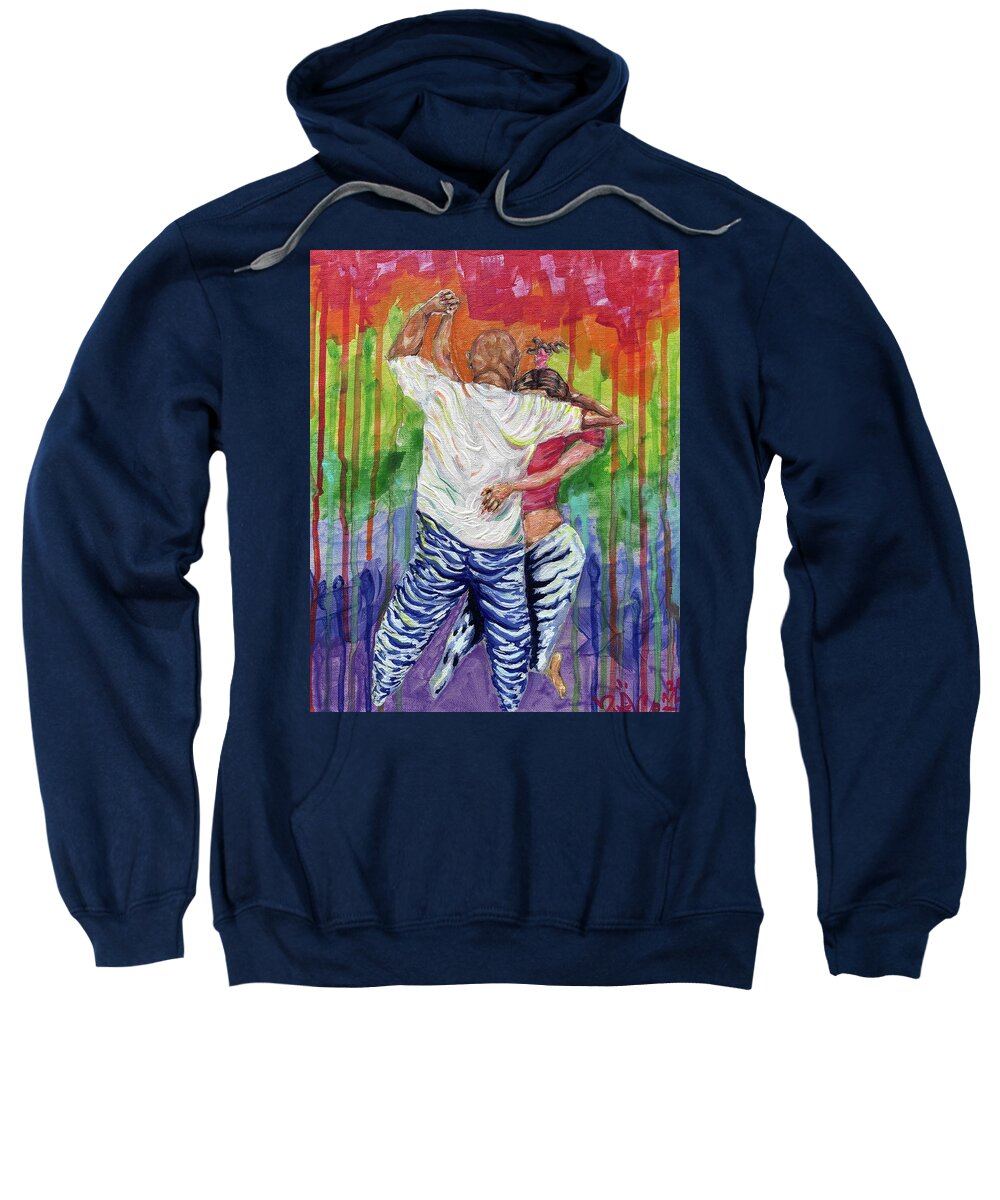Couple Dancing with Rainbow Backdrop - Sweatshirt