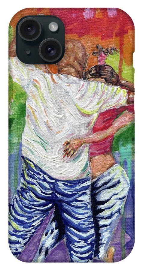Couple Dancing with Rainbow Backdrop - Phone Case