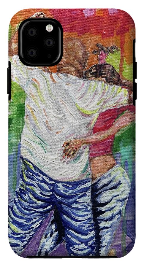 Couple Dancing with Rainbow Backdrop - Phone Case