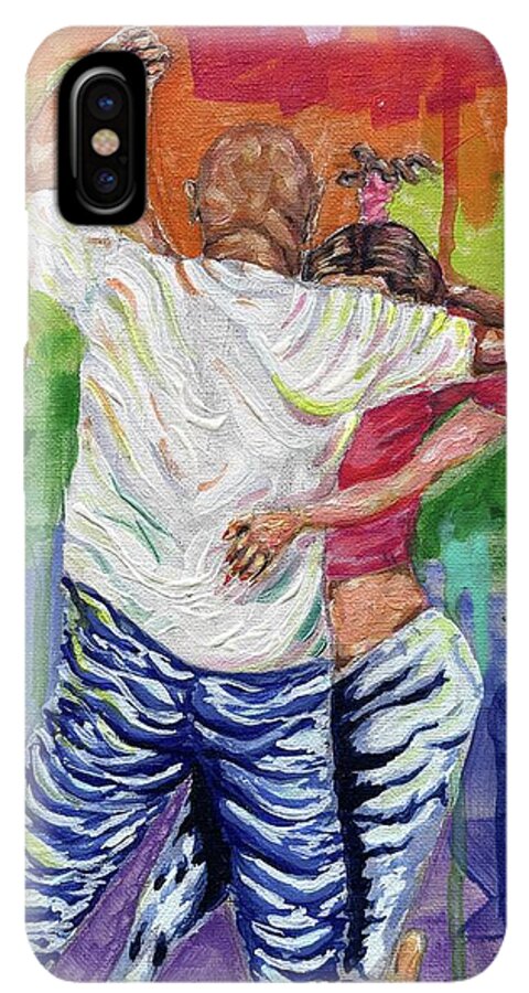 Couple Dancing with Rainbow Backdrop - Phone Case