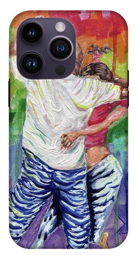 Couple Dancing with Rainbow Backdrop - Phone Case