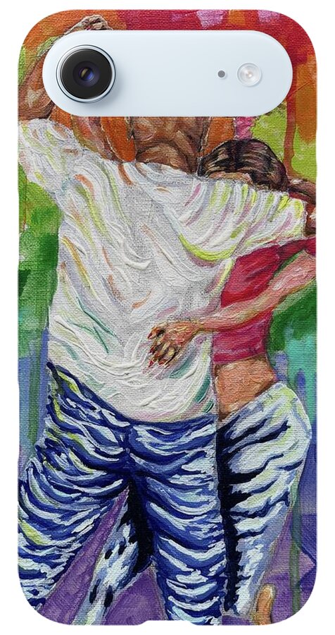 Couple Dancing with Rainbow Backdrop - Phone Case