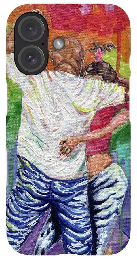 Couple Dancing with Rainbow Backdrop - Phone Case