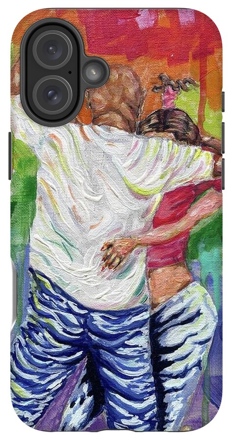 Couple Dancing with Rainbow Backdrop - Phone Case