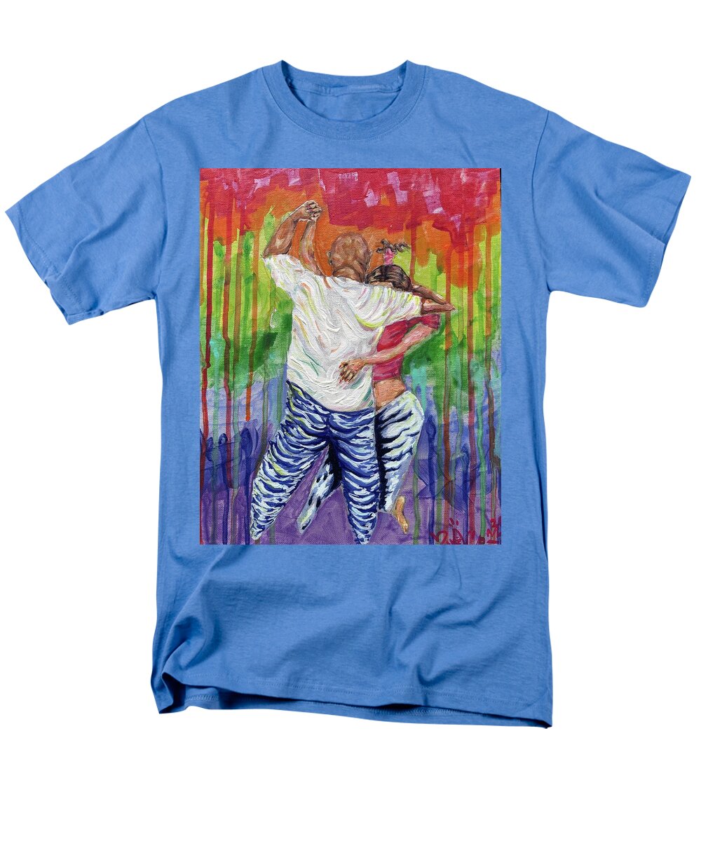 Couple Dancing with Rainbow Backdrop - Men's T-Shirt  (Regular Fit)